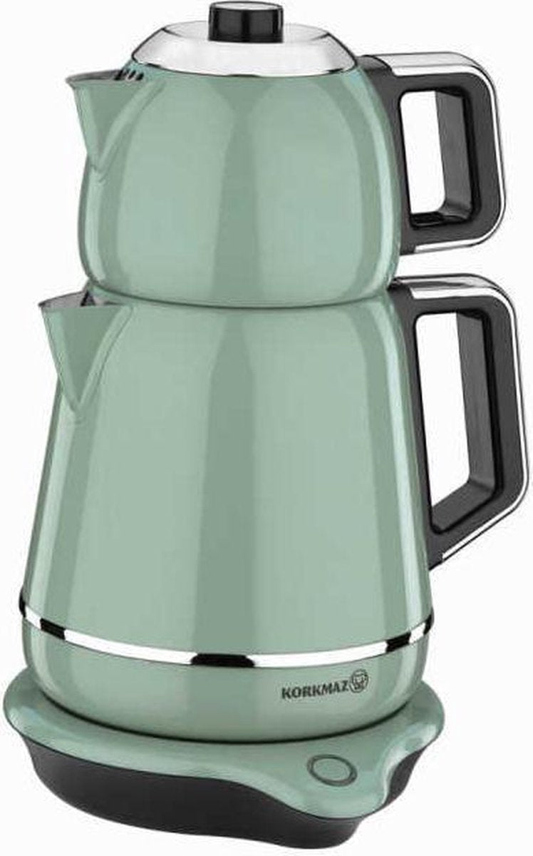 Korkmaz - Demiks elektrische Turkse theepot 1.7 Liter - Mint groen