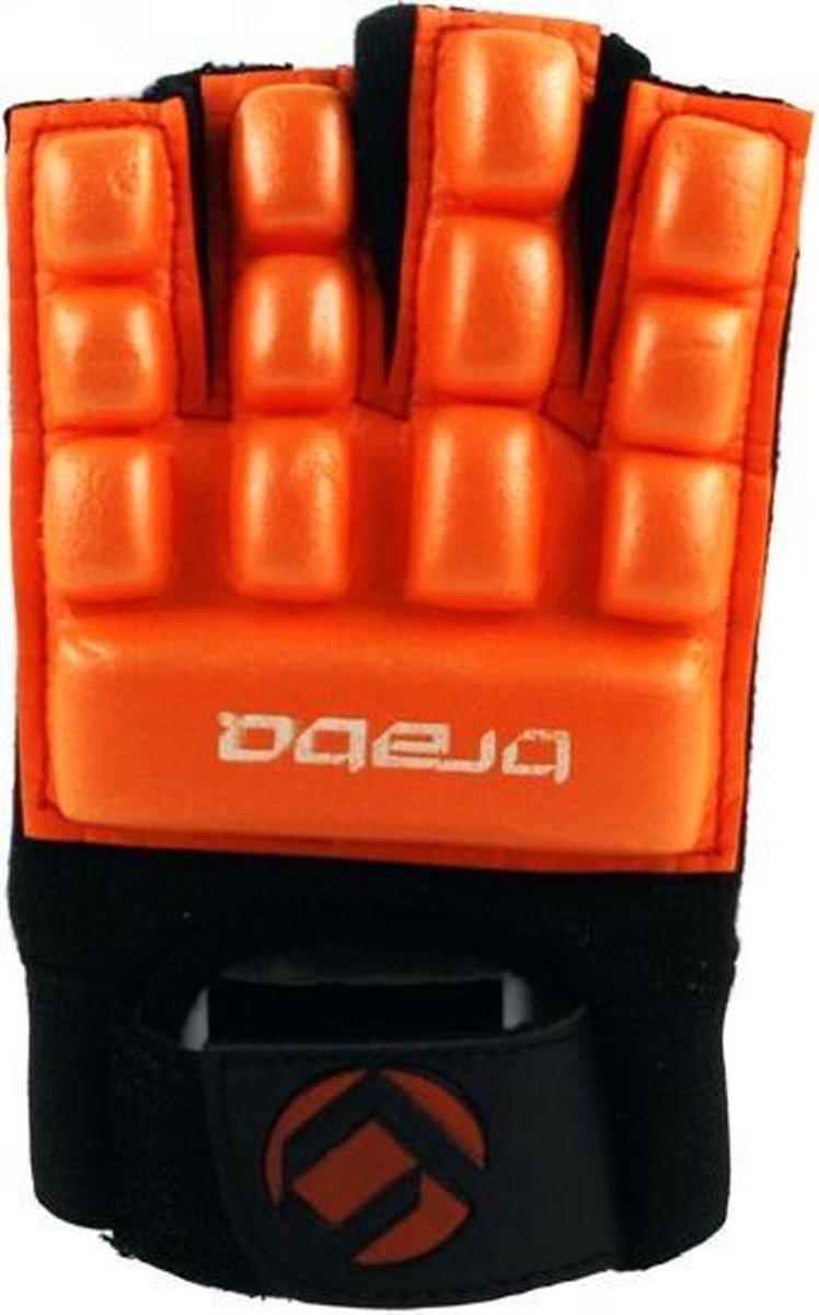 Brabo BP1050 Foam Glove W/O Thumb Sr. - Veldhockeyhandschoen - Links - Maat XL - Oranje
