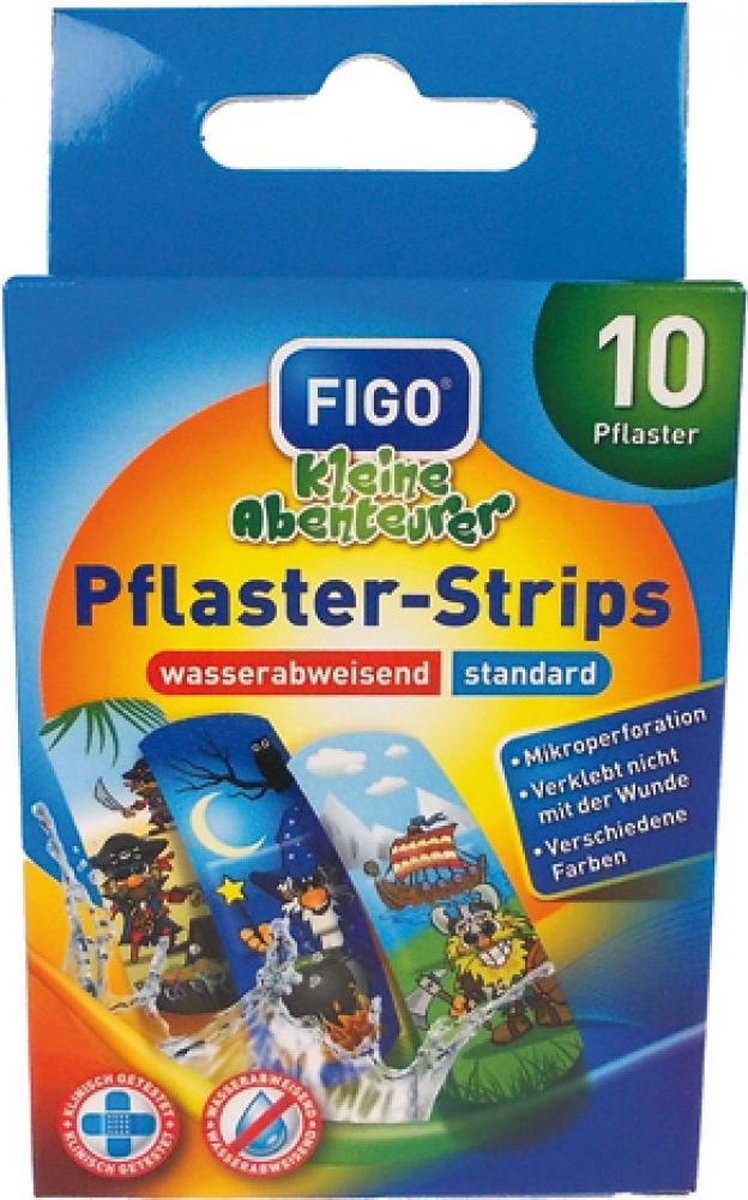 Figo waterafstotende Pleisters Kids Pirate 2 doosjes van 10stuks = 20stuks