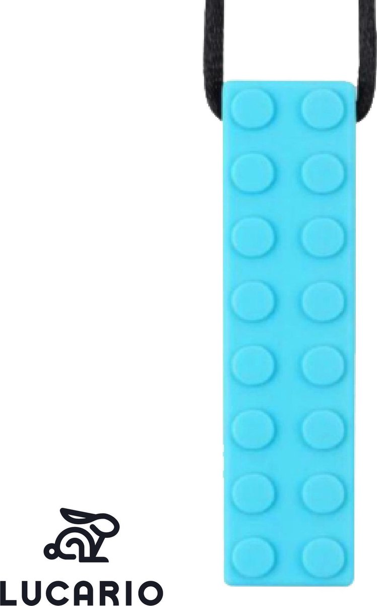 Bijtketting - Kauwketting - Bouwblokje Blauw