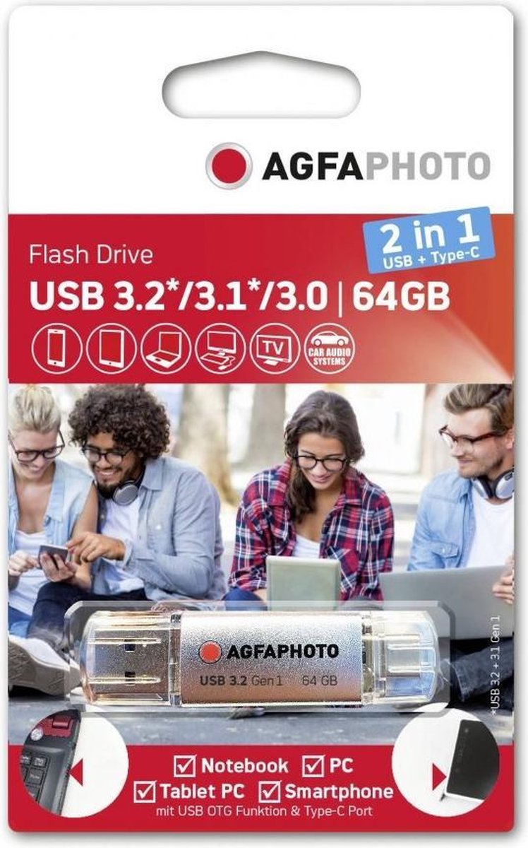 Agfa Photo usb 3.0 2in1 64gb usb-typec