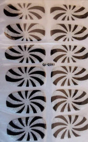 Bibbi4you Nail art stickers hypnose glitter zilver zwart