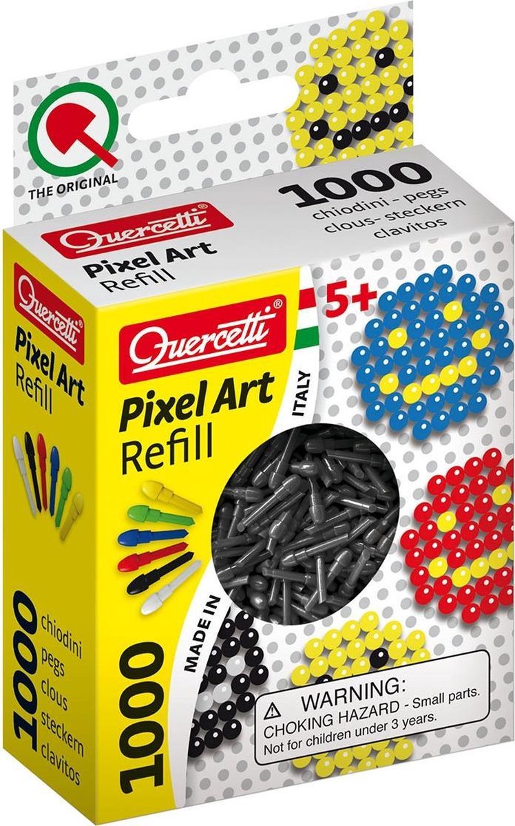 Quercetti Pixel Art Aanvuldoos Zwart Diameter 4 Mm 1000-delig