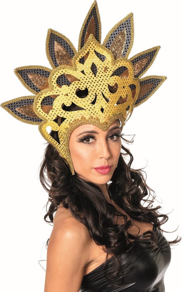 Samba tooi pailletten waaier goud