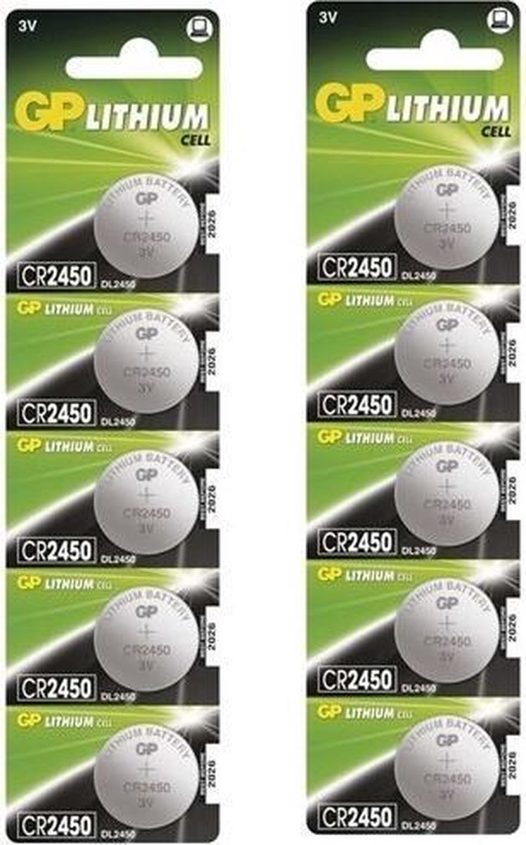 10 Stuks (2 Blisters a 5st) - GP CR2450