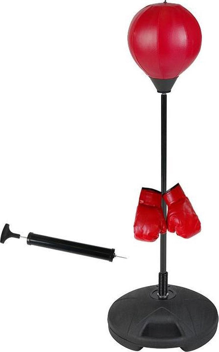 ScSPORTS® Bokspaal - Boksbal voor kinderen - Incl. bokshandschoenen en balpomp - Verstelbaar