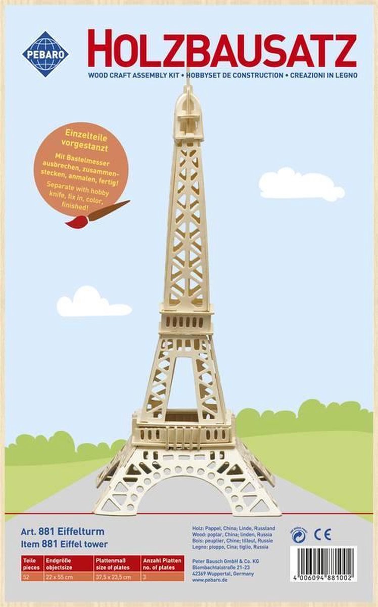 Pebaro Pebaro houten bouwpakket Eiffeltoren
