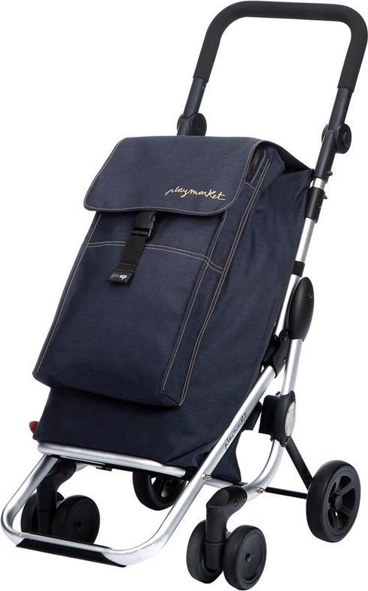 Playmarket Boodschappentrolley Go Up Jeans 4 wielen - 40 L Inhoud - inklapbaar - Extra vriesvak