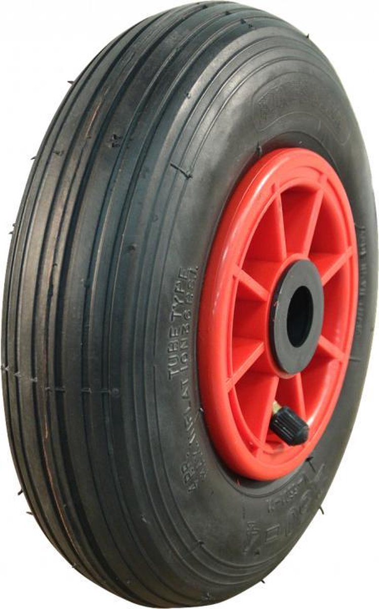 2.50-4 steekwagenwiel - luchtband en kunststof velg - 75 kg maximale belasting - 20 mm asgat/naafdiameter - inclusief rollager