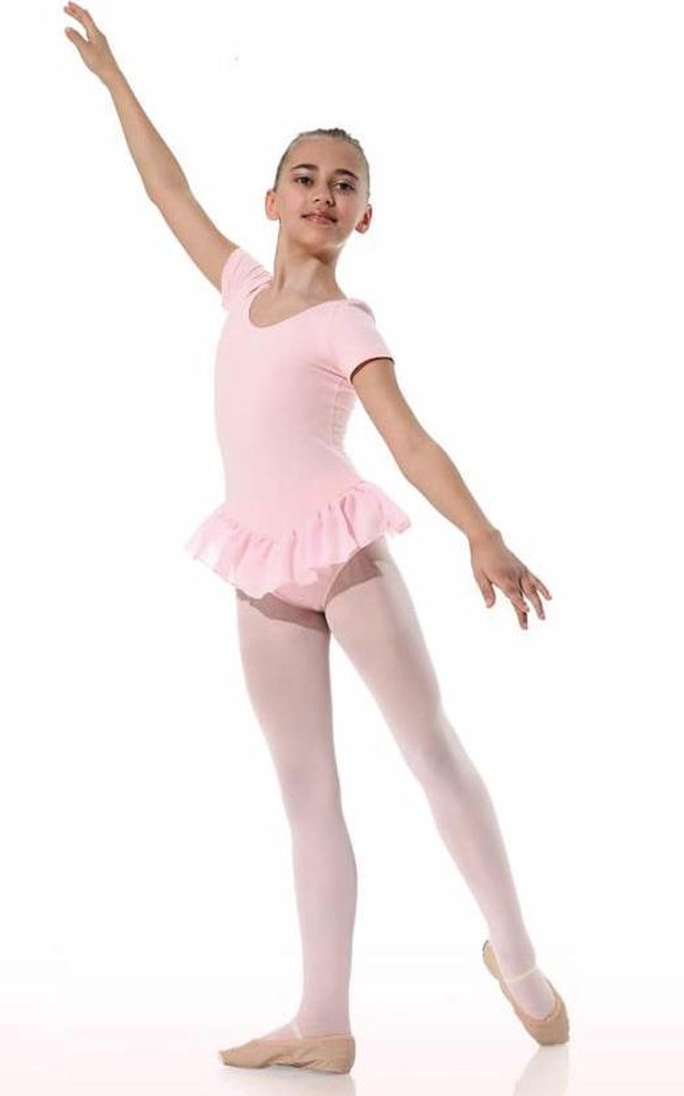 Danceries Balletpakje Laurasson Korte mouwen dubbele rok Roze Elasthan - Maat 110-116