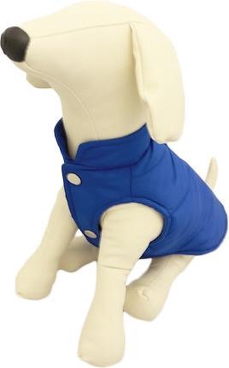 BODYWARMER BLAUW VOOR HONDEN - M ( rug lengte 28 cm