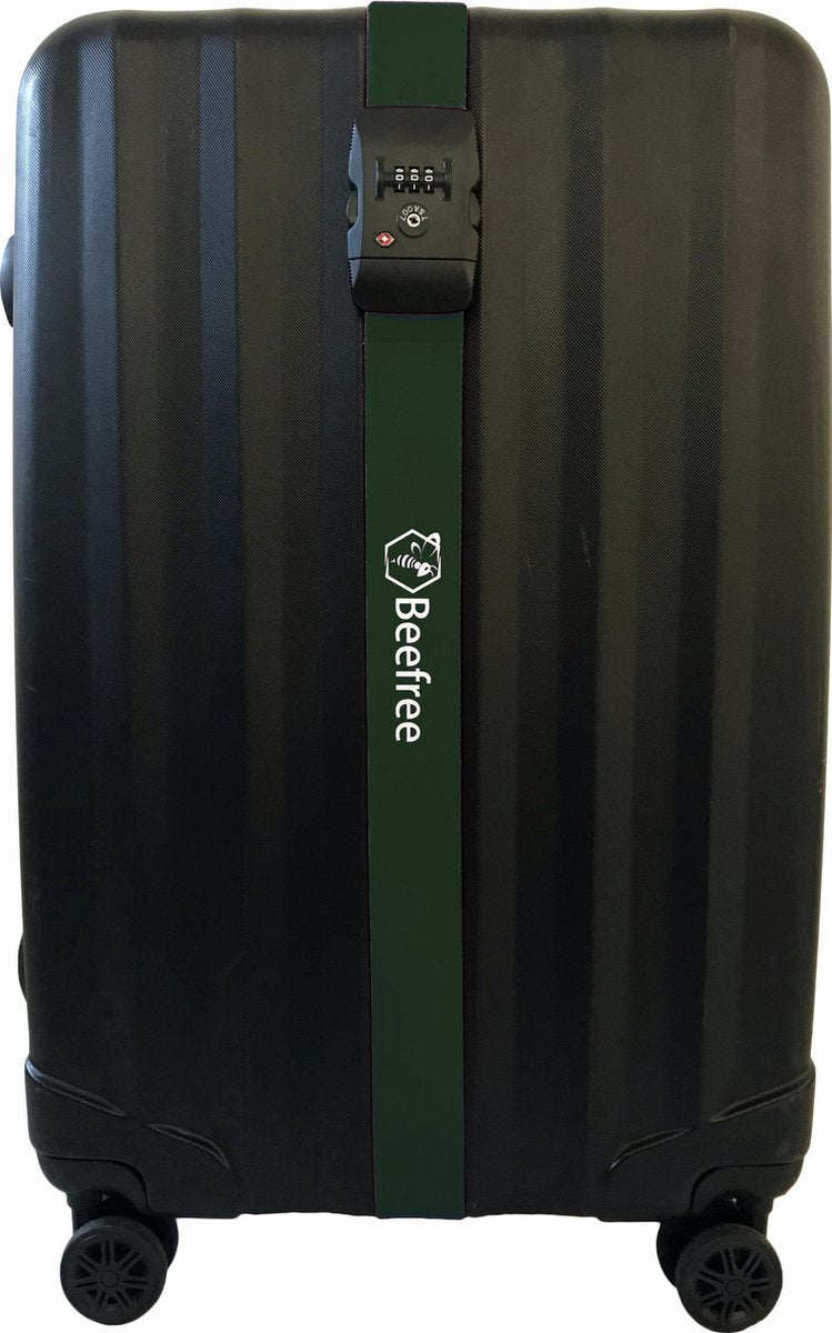 Beefree Kofferriem met TSA Cijferslot - Bagage Riem - Luggage Strap - Kofferband - Gesp - 200 cm - Legergroen