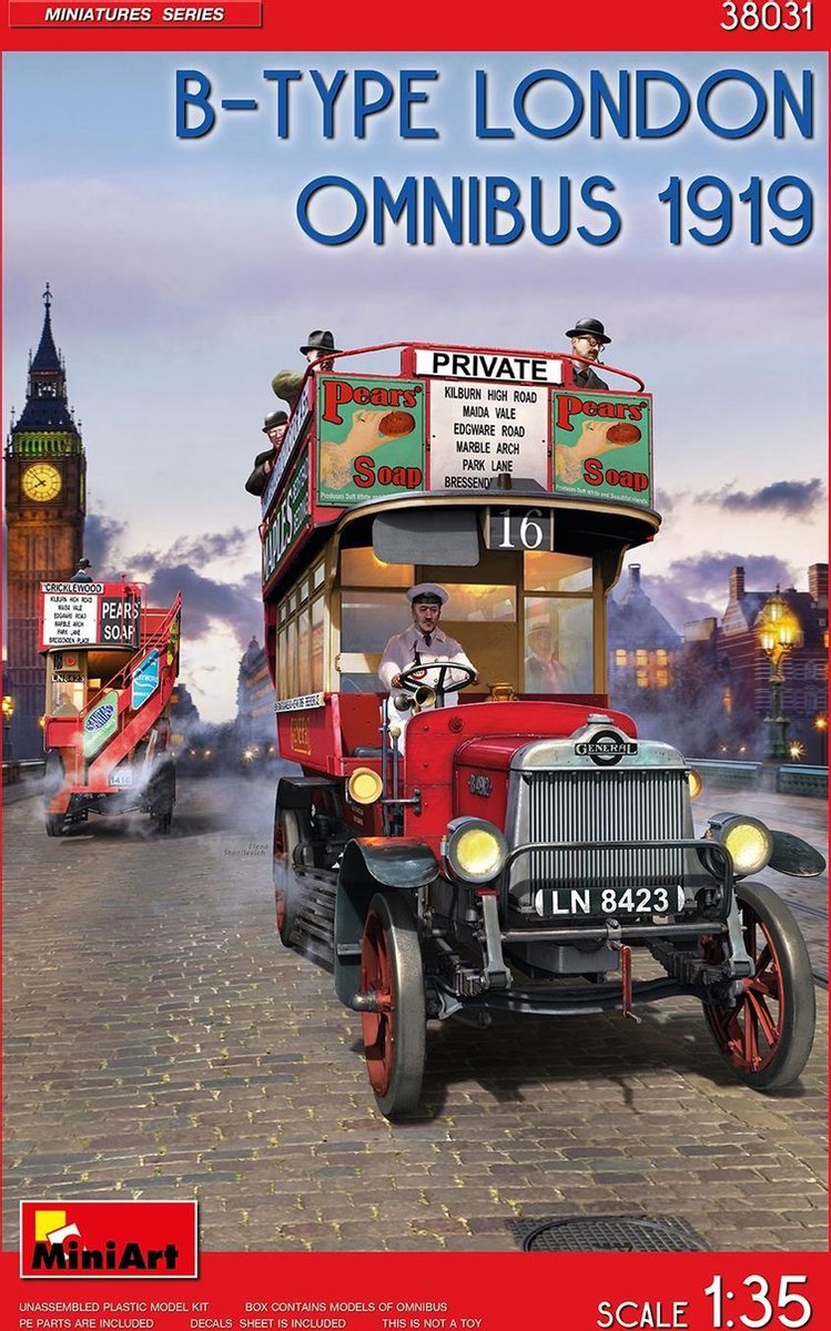 Miniart - B-type London Omnibus 1919 1:35 9(/20) * - MIN38031 - modelbouwsets