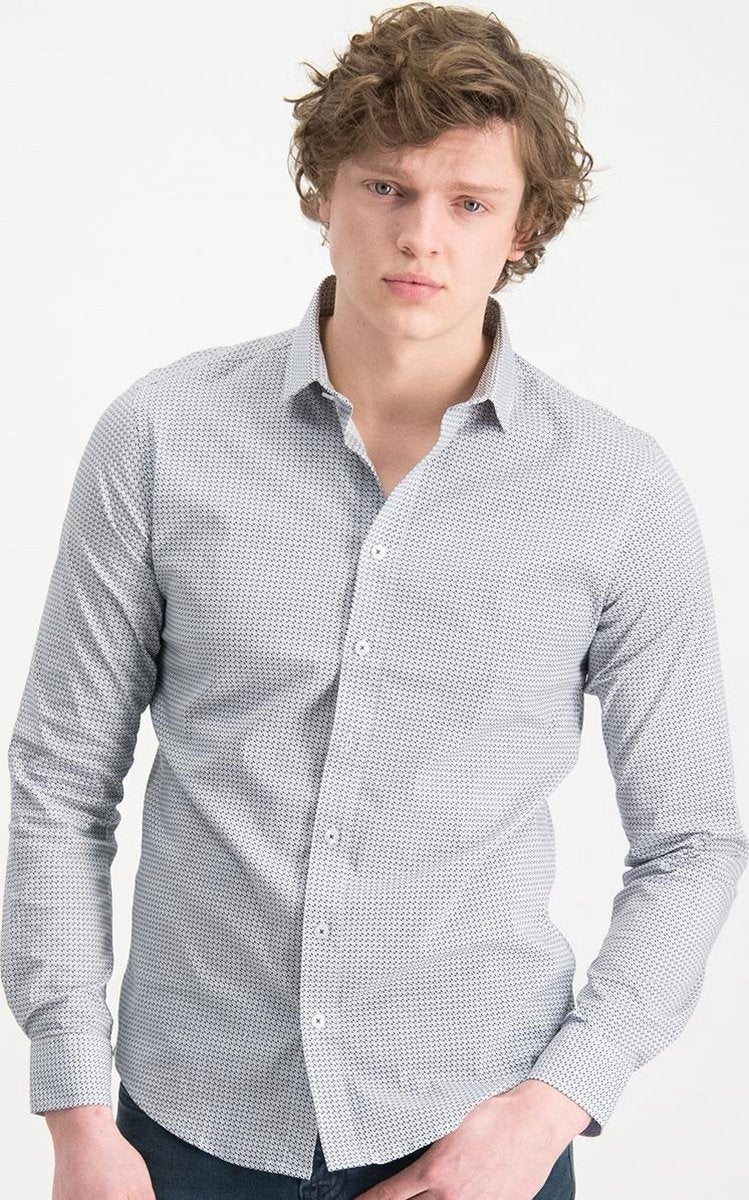 Shirt Aop Stretch Mc13 0100 11 Navy Bow Tie