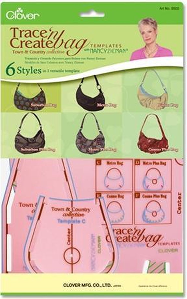 Clover Tassenmal Trace 'n Create Bag Town & Country Roze mal 9500