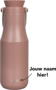 Lock&Lock RVS Thermosfles met naam | Gepersonaliseerd cadeau | Relatiegeschenk | Duurzaam – 470 ml - Roze