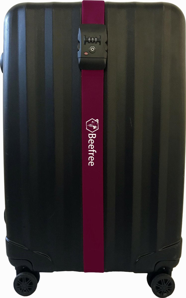 Beefree Kofferriem met TSA Cijferslot - Bagage Riem - Luggage Strap - Kofferband - Gesp - 200 cm - Wijnrood