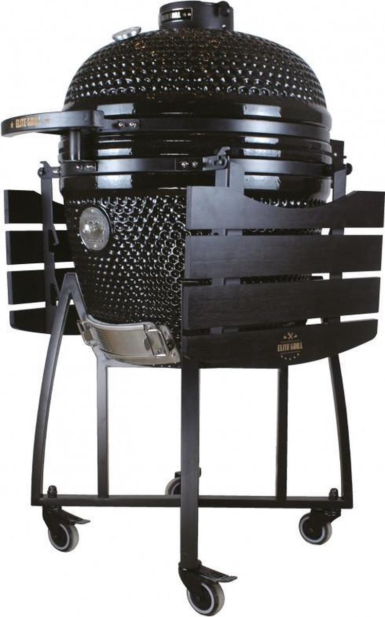 EliteGrill 55 cm - (21 inch) Black Limited Edition Deluxe BBQ met regenhoes - Barbeque - Kamado
