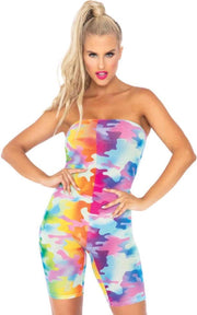 Leg Avenue Jumpsuit -S/M- Rainbow Camo Regenboog