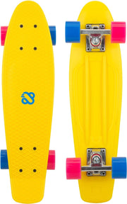 Nijdam FlipGrip Skateboard - Boulevard Trickster - Geel/Blauw/Fuchsia