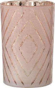 J-Line Windlicht Zigzag Glas Zalm Large