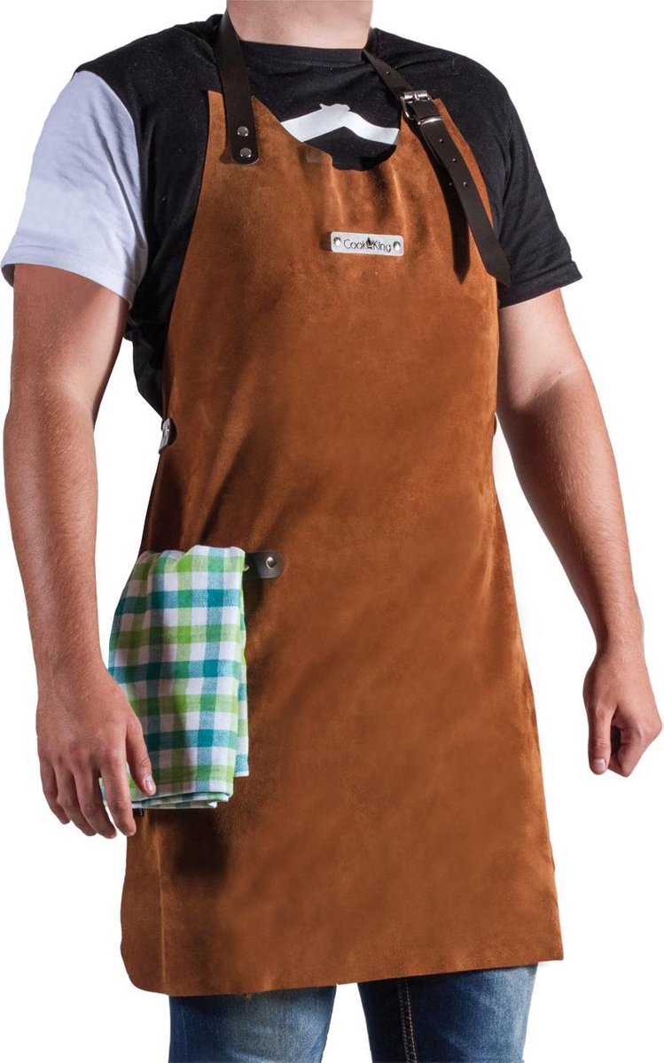 Lederen schort Cookking