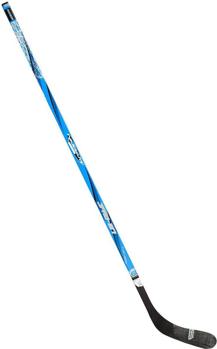 Nijdam IJshockeystick Hout/Glasfiber Jr - 137 cm - Blauw/Zwart/Zilver/Wit - Rechts