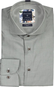 Profuomo   Overhemd Groen Getailleerd - Maat UK17.5-EU44 - Heren - Herfst/Winter Collectie - Katoen