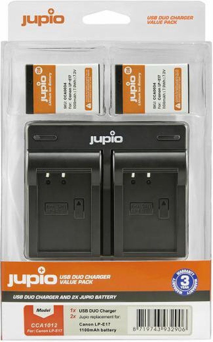 Jupio Value Pack: 2x Battery LP-E17 1100mAh + USB Dual Charger