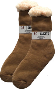 Sukats - Homesocks - Huissokken - Dames en Heren - Maat 41-46 - Bruin - Anti-Slip - Fluffy - Meerdere Maten en Varianten