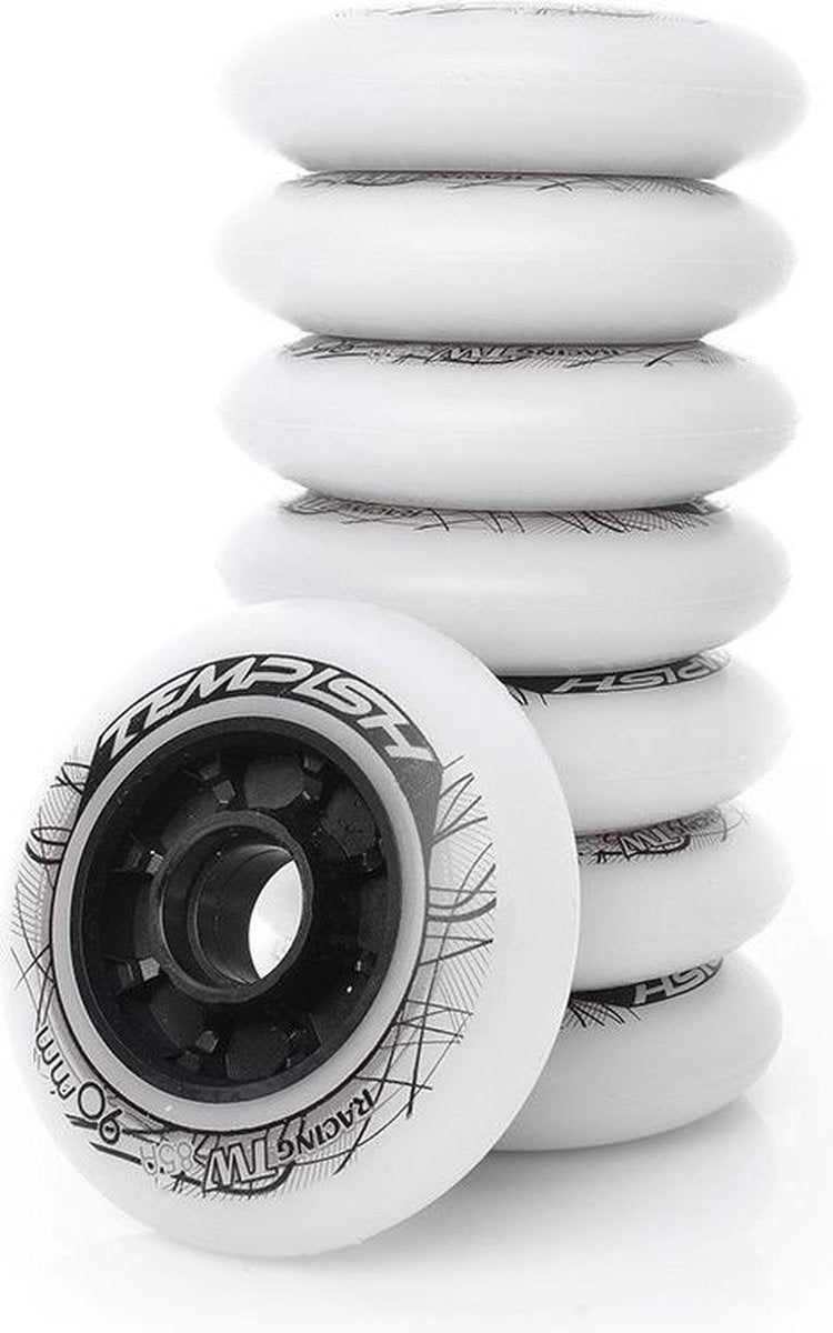 Tempish Skatewielen Tw 90 Mm / 85a Wit/zwart 8 Stuks