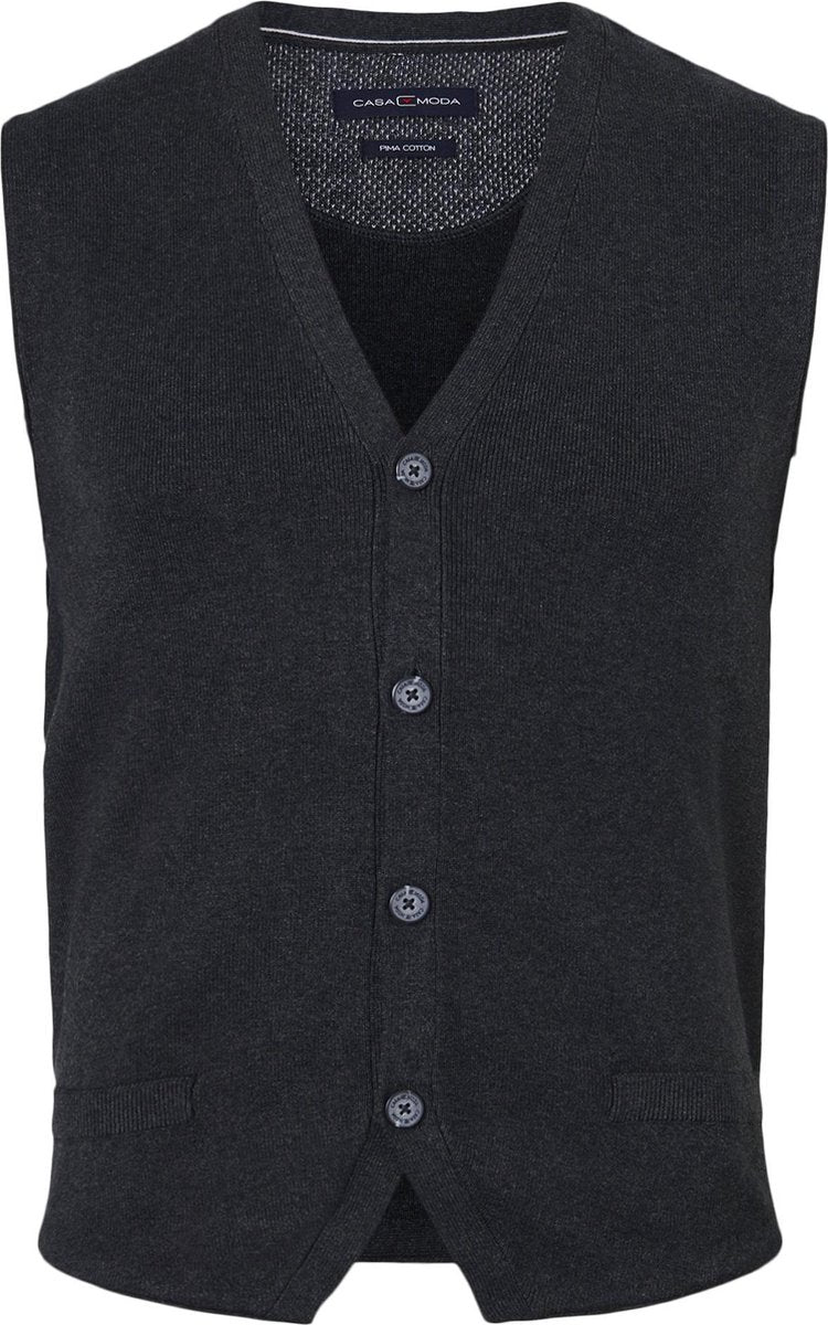 Casa Moda mouwloos heren vest - antraciet -  Maat 6XL