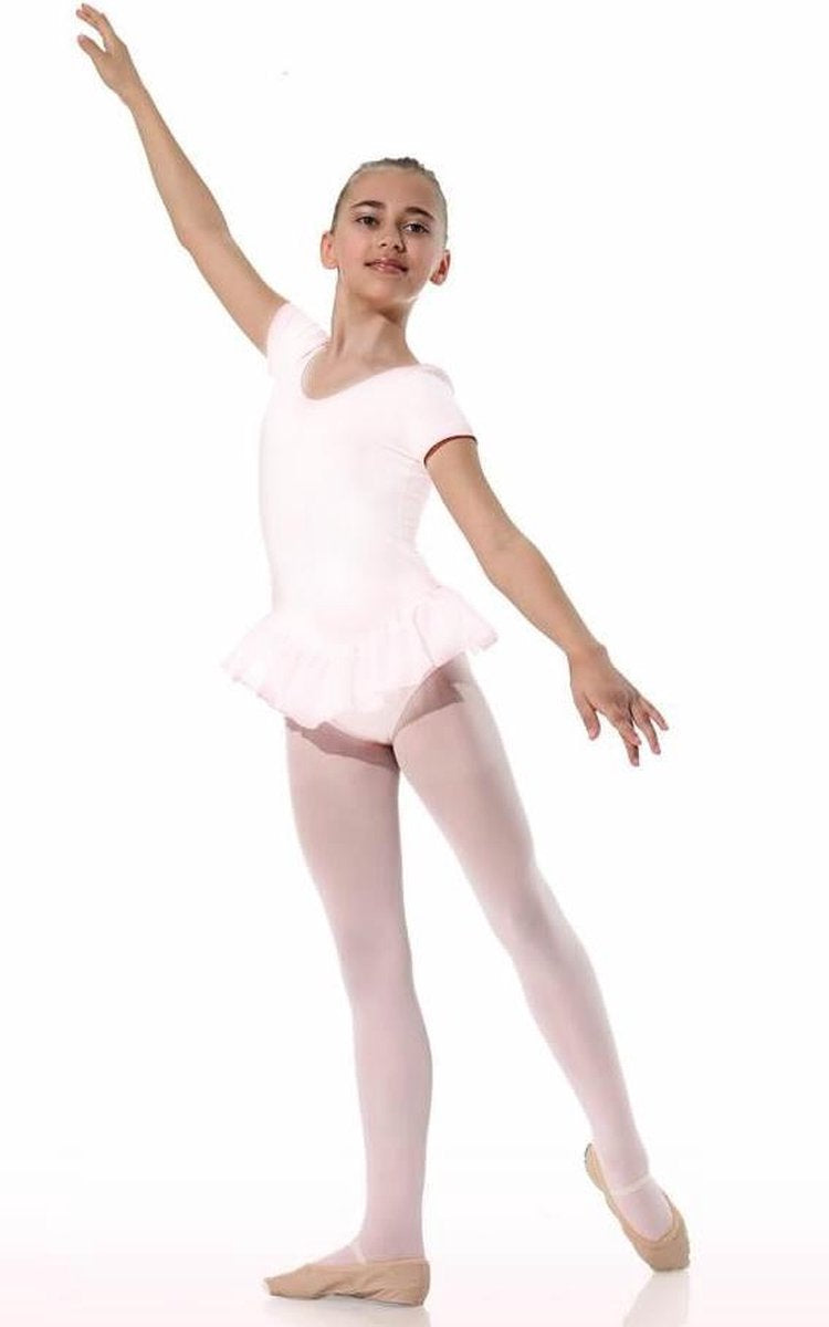 Danceries Balletpakje Laurasson Korte mouwen enkel rokje Wit Katoen - Maat 122-128