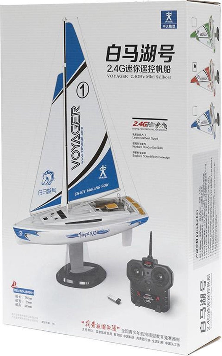 Radiografische Zeilboot Voyager 280 2.4G  Rood - Playsteam