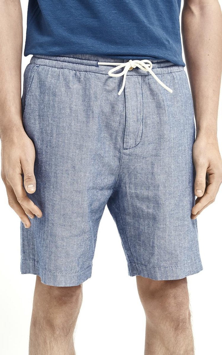 Scotch & Soda Korte Broek Linnen/Katoen Blauw Melange (160727 - 4206)