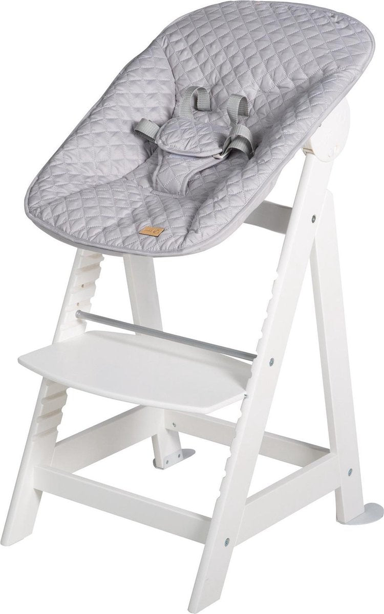 Roba Kinderstoel Born Up 94 Cm Hout/polyester Wit/lichtgrijs