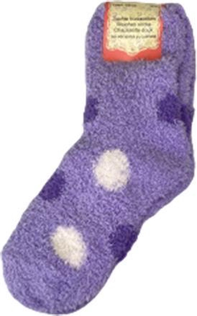 Super Soft huissokken - Paars / Wit - Maat 39-40 - 2 paar