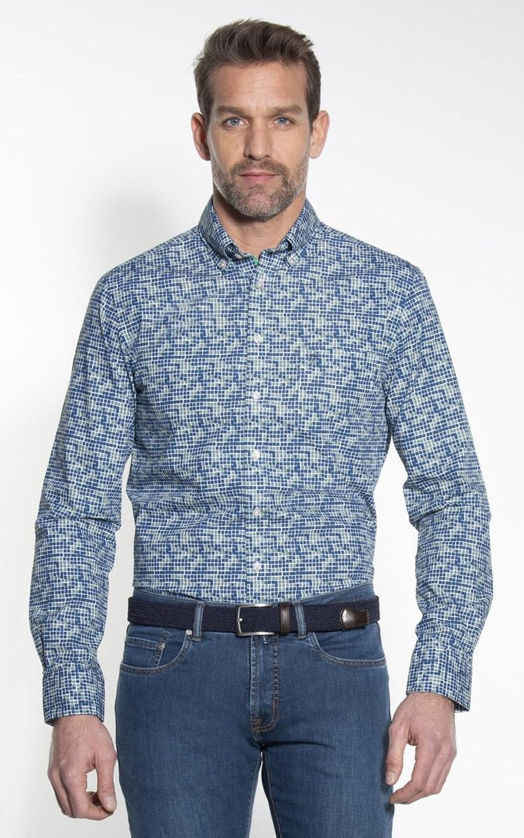 Campbell Classic Casual Overhemd Heren lange mouw