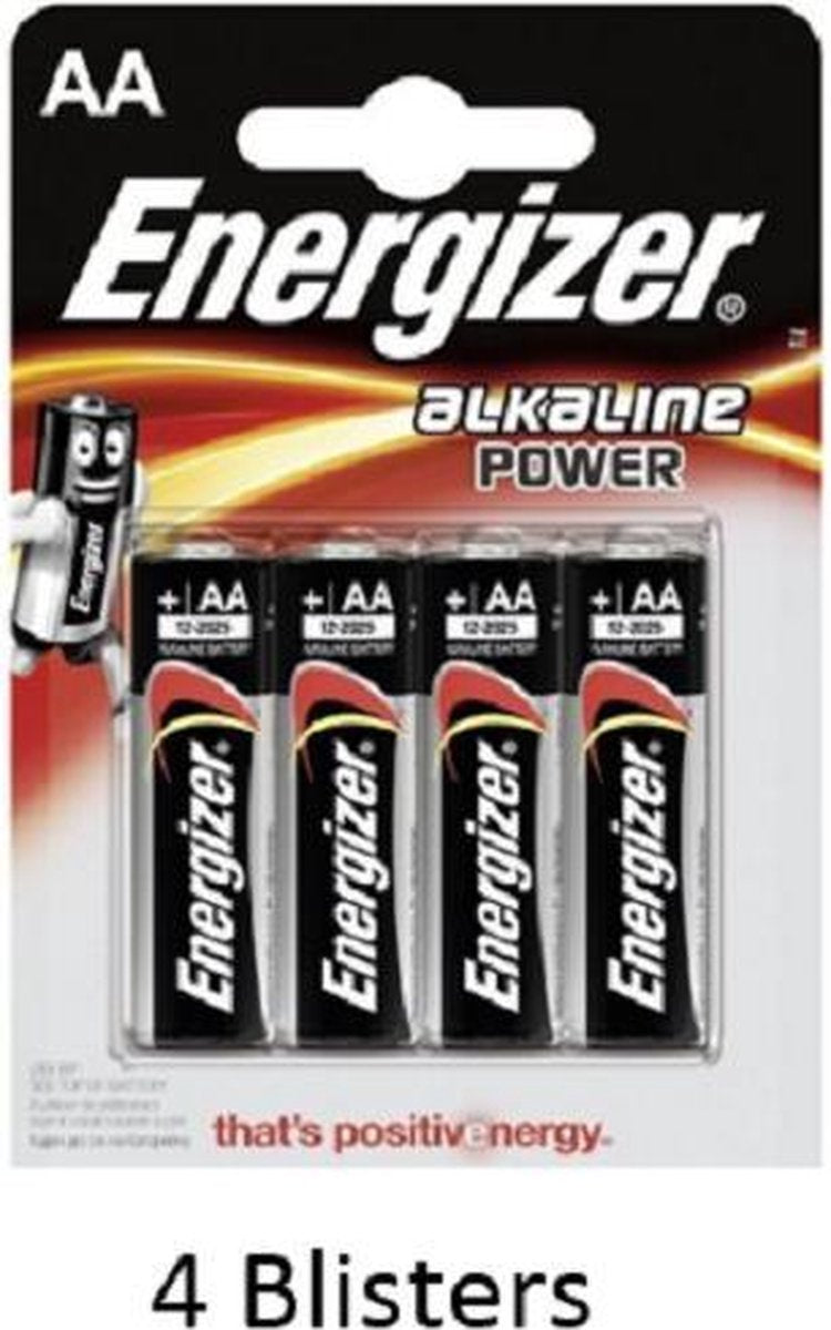 16 stuks (4 blisters a 4 stuks) Energizer AA Alkaline Power 1.5V