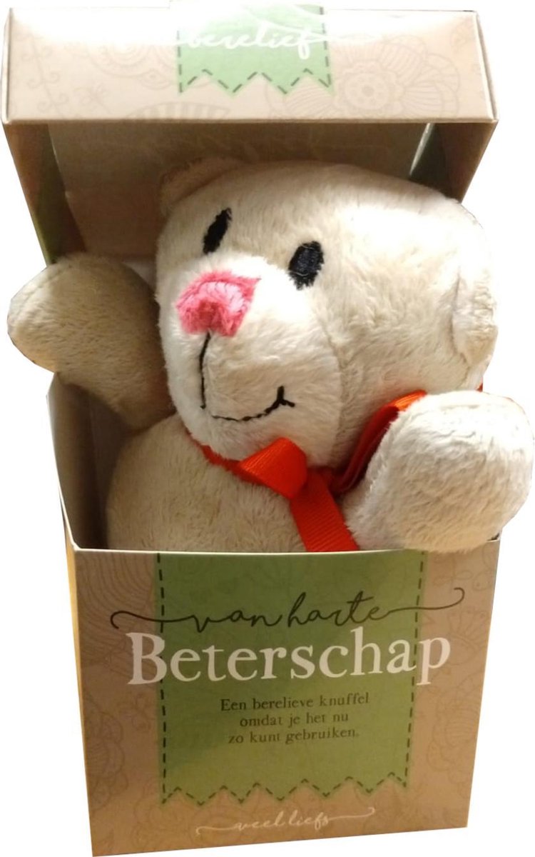 Berelief cadeau - Beterschap - 9x9x14 cm.