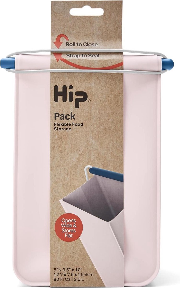 HIP Pack Medium - Herbruikbare Lunchzak - Siliconen/Polypropyleen - Roze