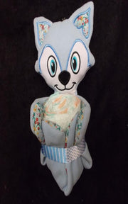 knuffeldoekje vosje blauw met pampers