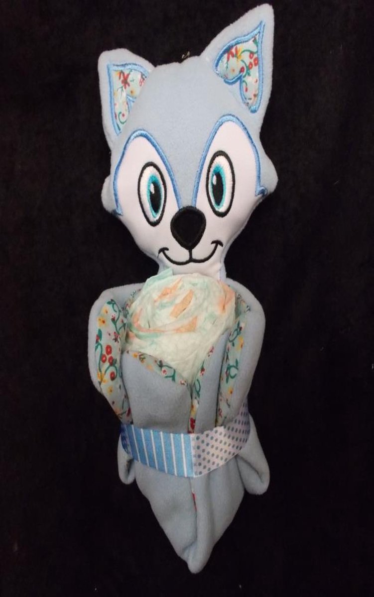 knuffeldoekje vosje blauw met pampers