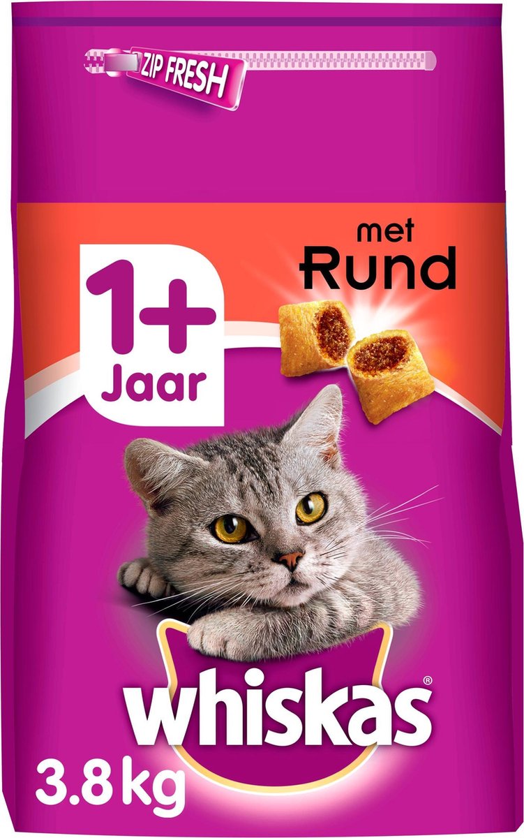 Whiskas 1+ Adult Droge Brokjes - Rund - Kattenvoer - 3