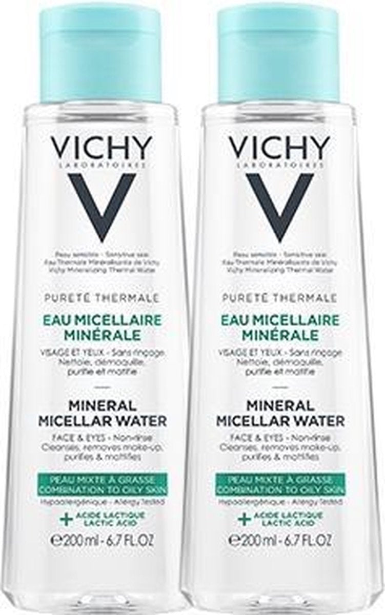 Vichy Pureté Thermale Micellair Water - 2 x 200 ml - Vette huid
