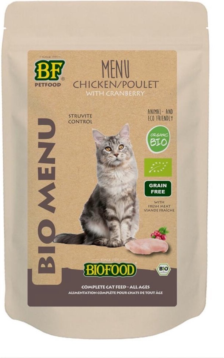 Biofood organic kat kip menu pouch kattenvoer 100 gr