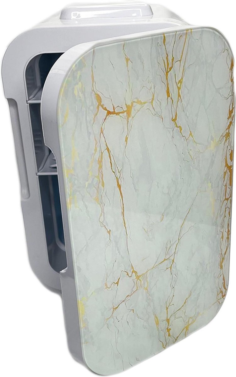 PIXMY - Skincare Fridge - 6.5L Inhoud - Luxury Marmer Design Mini Koelkast  - Skincare Koelkast - Make Up Koelkast - PISCF21LED