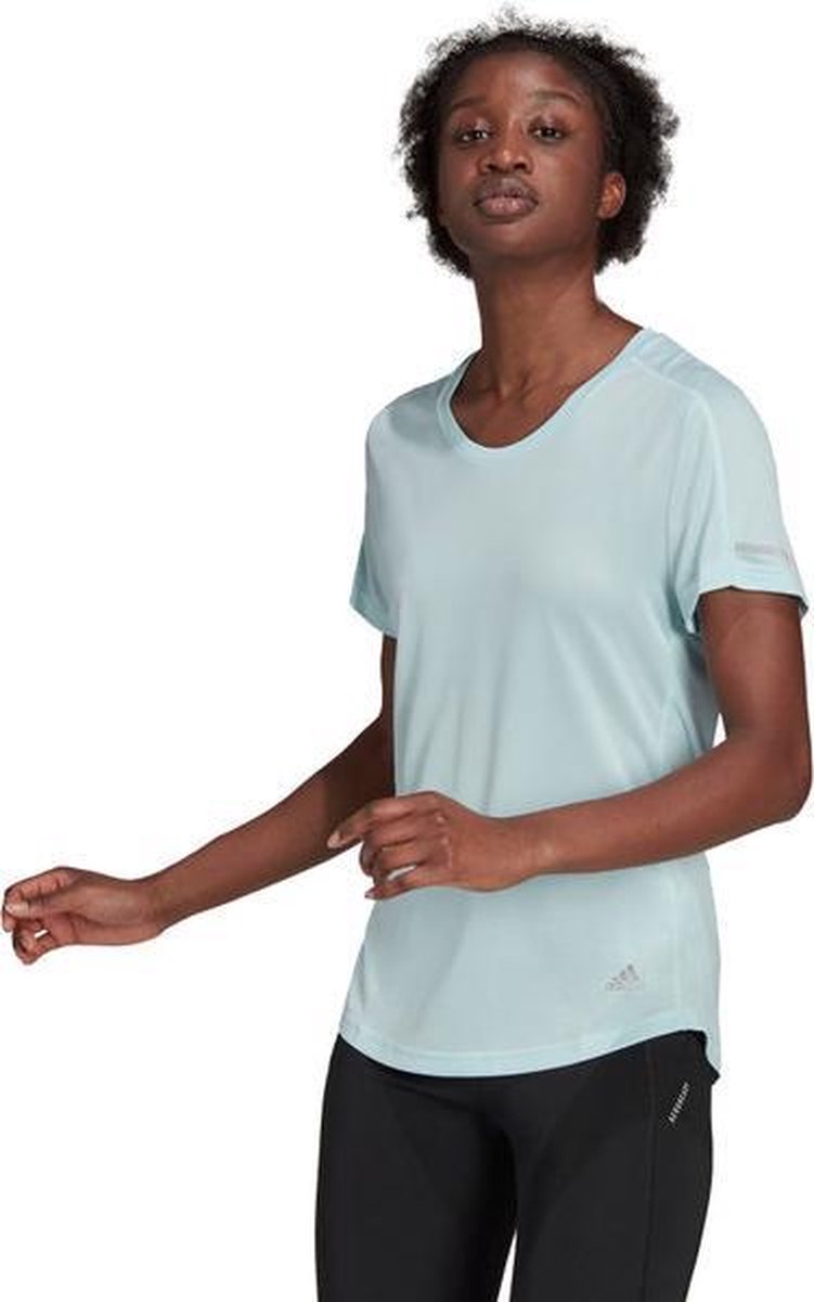 adidas Run It Shirt Dames - lichtblauw - maat L