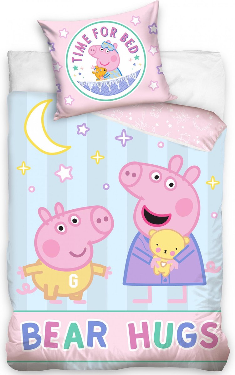 Carbotex Dekbedovertrek Peppa Pig 135 X 100 Cm Katoen Roze