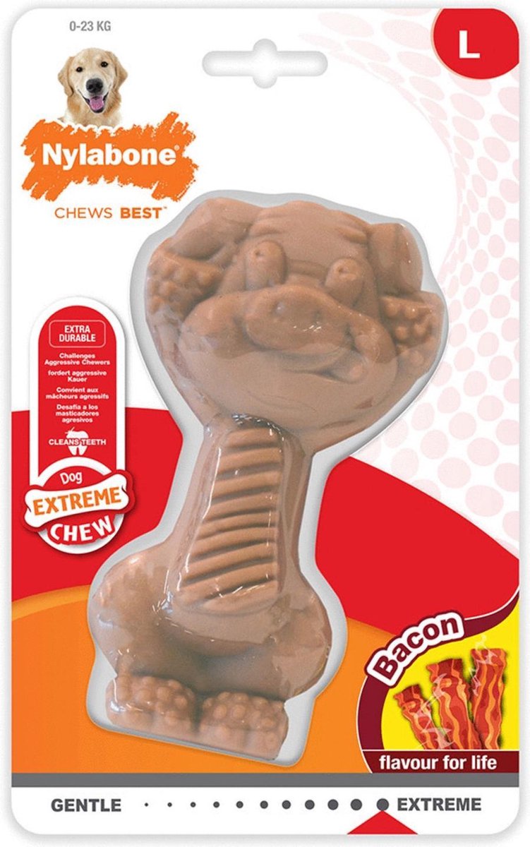 Nylabone Extreme Chew Pig Bacon - Hondenspeelgoed - Large Voor Honden Tot 23kg